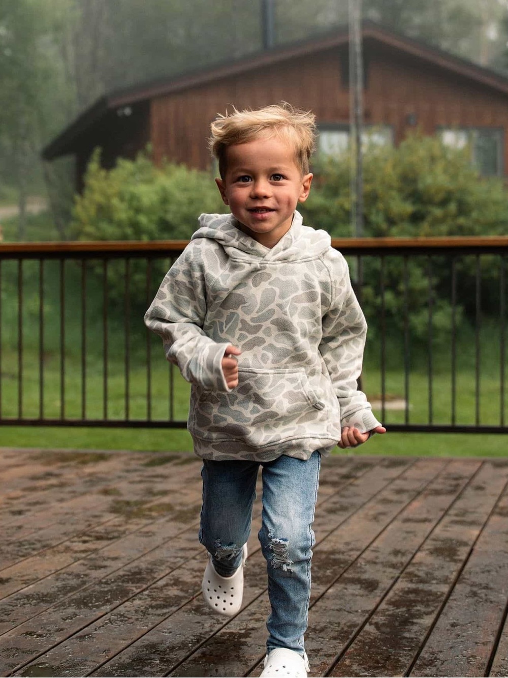 Burlebo Youth Classic Deer Camo Vintage Washed Hoodie